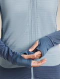 Women's Merino Blend 300 RealFleece™ Descender Long Sleeve Zip Hoodie Dawn/Zinc Blue - 7