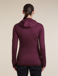 Women's Merino Blend 300 RealFleece™ Descender Long Sleeve Zip Hoodie Dark Berry - 2