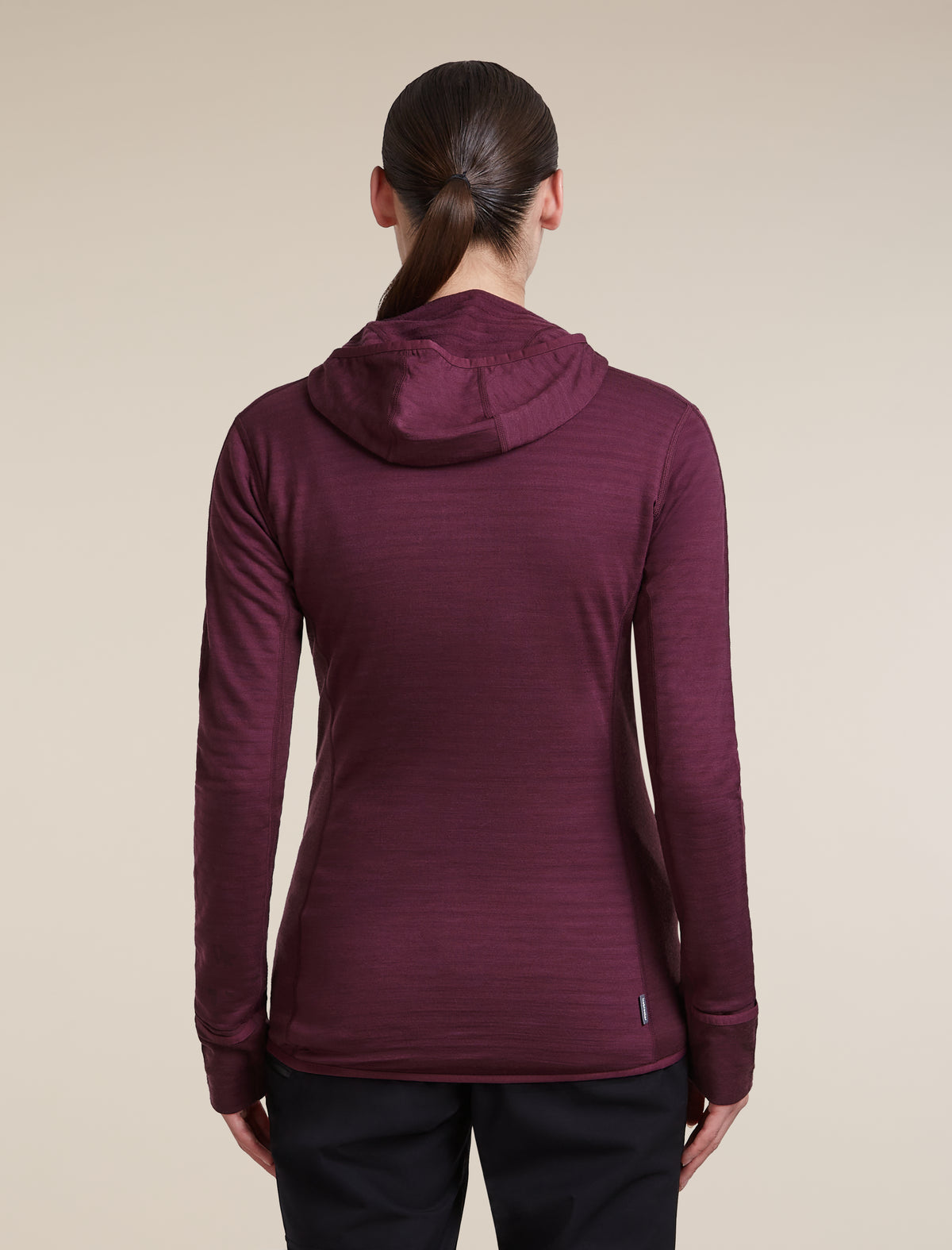 Women's Merino Blend 300 RealFleece™ Descender Long Sleeve Zip Hoodie Dark Berry - 2