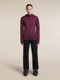 Women's Merino Blend 300 RealFleece™ Descender Long Sleeve Zip Hoodie Dark Berry - 3
