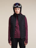 Women's Merino Blend 300 RealFleece™ Descender Long Sleeve Zip Hoodie Dark Berry - 5