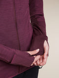 Women's Merino Blend 300 RealFleece™ Descender Long Sleeve Zip Hoodie Dark Berry - 6