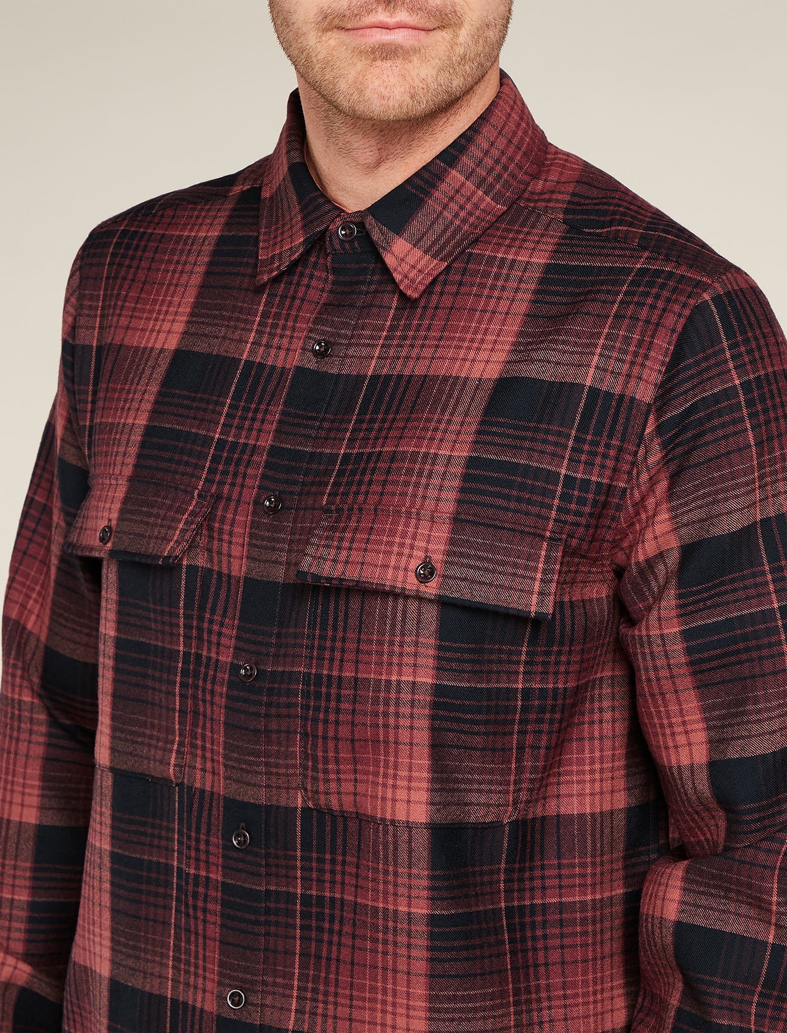 Men's Merino 200 Dawnder Long Sleeve Flannel Shirt Plaid