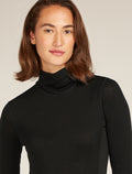 Women's Queens Long Sleeve High Neck Bodysuit Black - 6