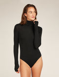 Women's Queens Long Sleeve High Neck Bodysuit Black - 9