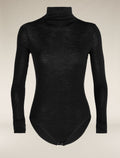 Women's Queens Long Sleeve High Neck Bodysuit Black - 10