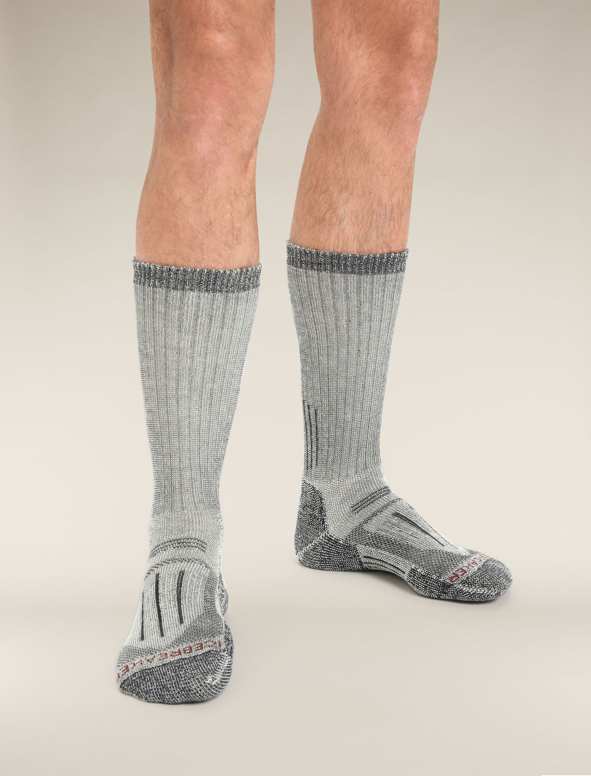 Men's Merino Mountaineer Mid Calf Socks Jet Heather/Espresso - 2