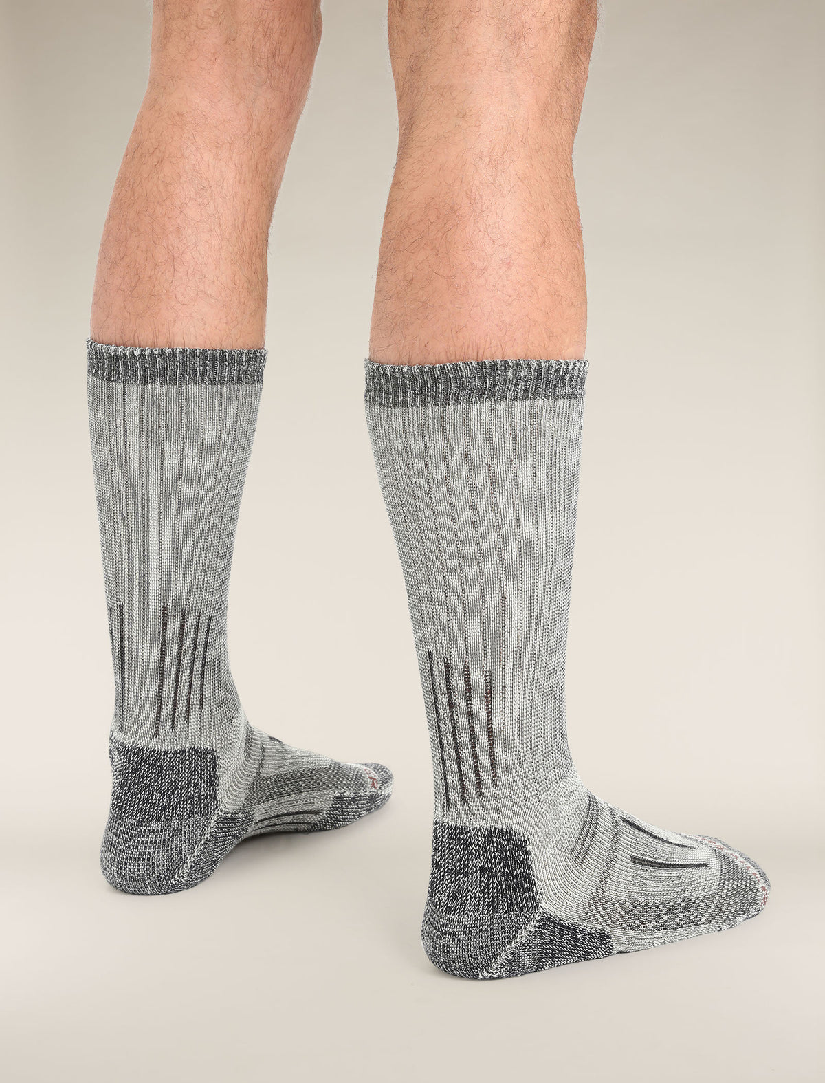 Men's Merino Mountaineer Mid Calf Socks Jet Heather/Espresso - 3