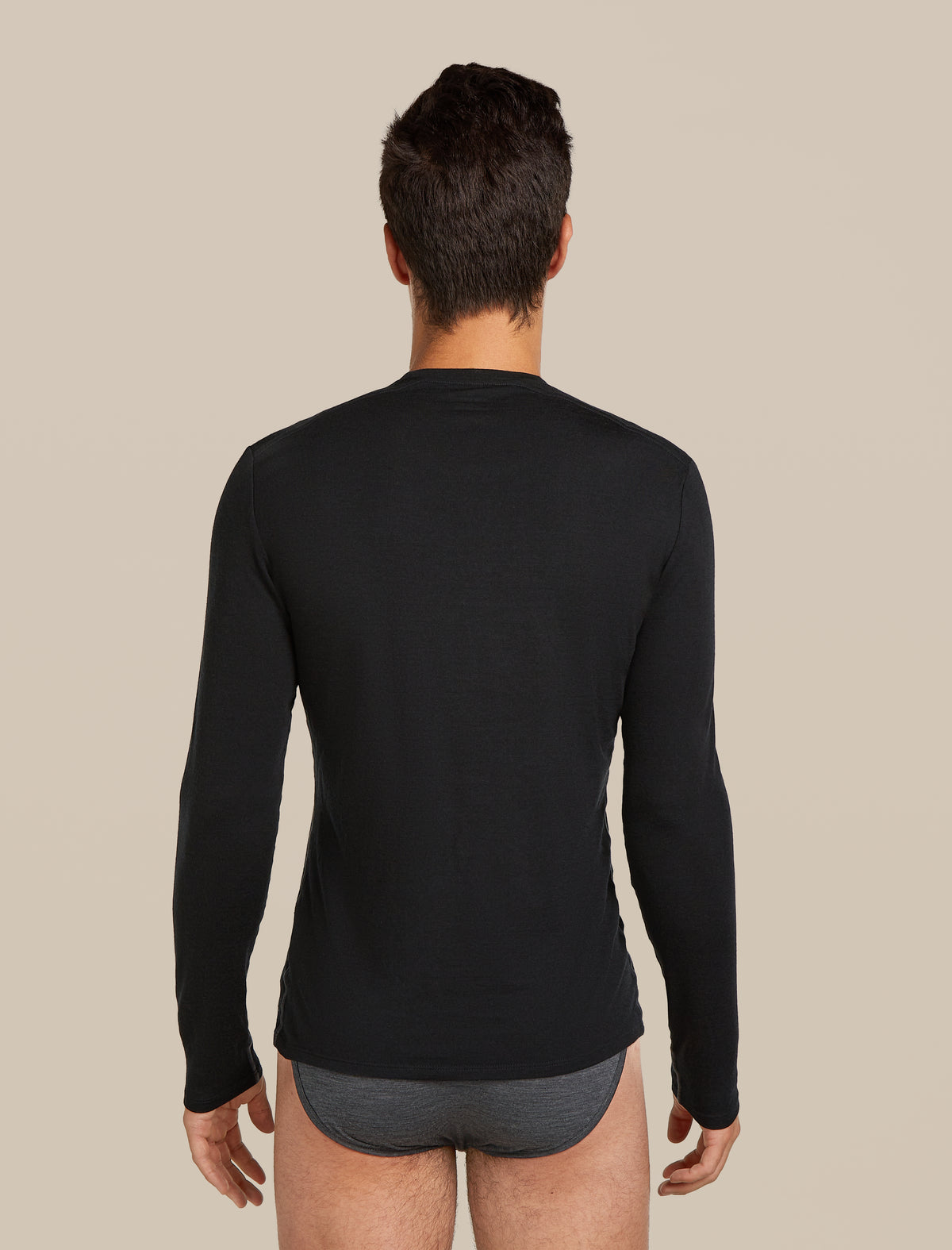 Men's Merino 150 Anatomica Long Sleeve Crewe Top Black - 2