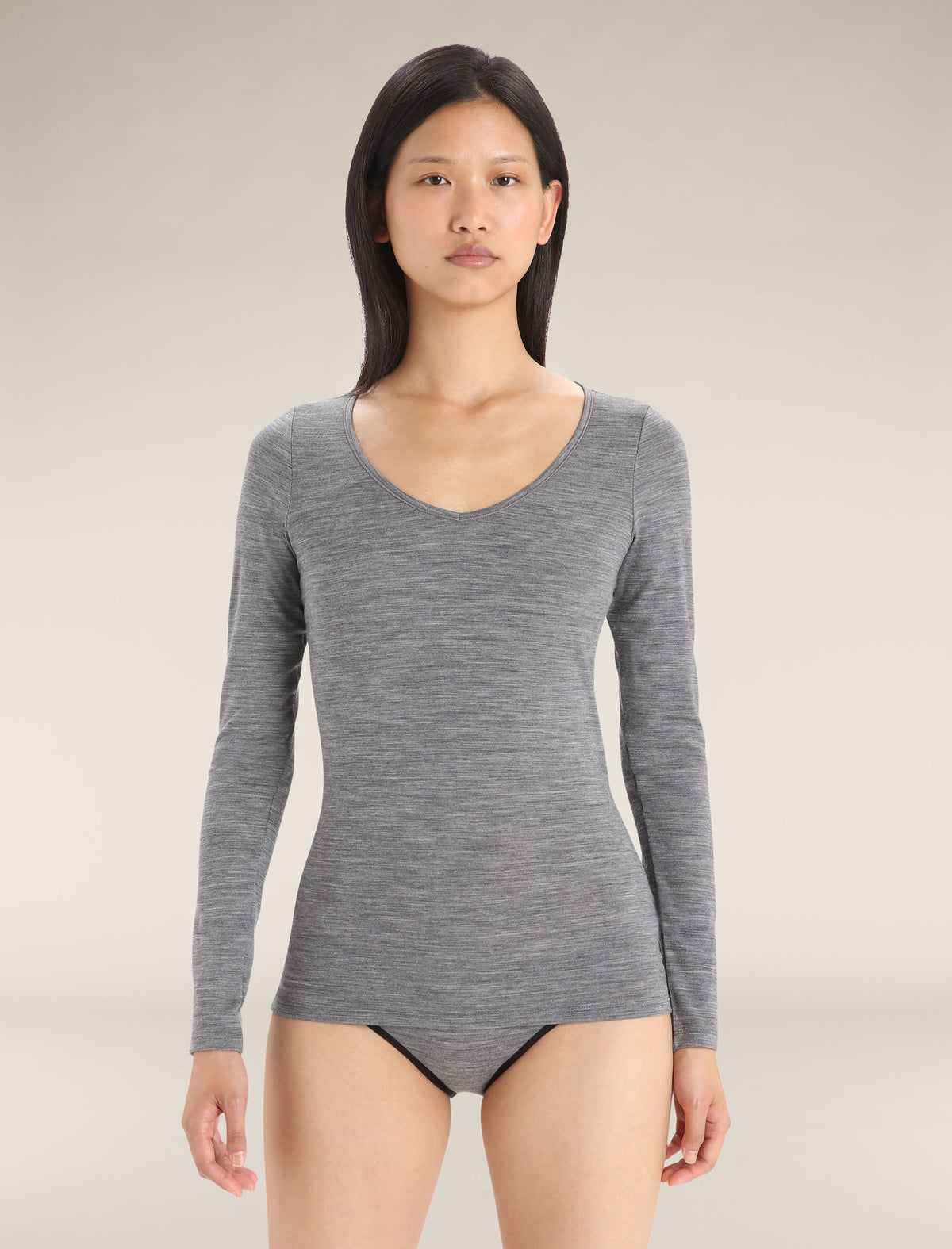 Women's Merino 150 Siren Long Sleeve Sweetheart Top Twister Heather/Sea Blue - 1