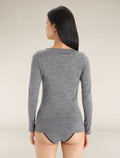 Women's Merino 150 Siren Long Sleeve Sweetheart Top Twister Heather/Sea Blue - 2