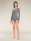 Women's Merino 150 Siren Long Sleeve Sweetheart Top Twister Heather/Sea Blue - 3