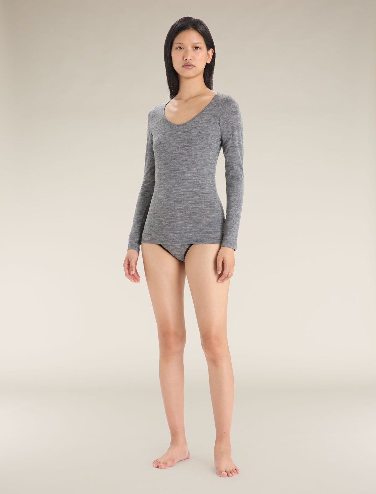 Women's Merino 150 Siren Long Sleeve Sweetheart Top Twister Heather/Sea Blue - 3