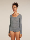 Women's Merino 150 Siren Long Sleeve Sweetheart Top Gritstone Heather - 1