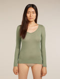 Women's Merino 150 Siren Long Sleeve Sweetheart Top Lichen - 1