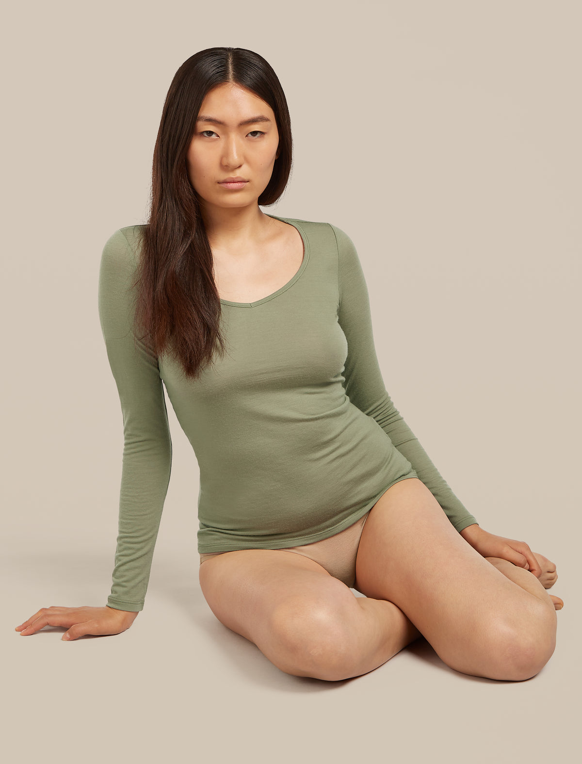 Women's Merino 150 Siren Long Sleeve Sweetheart Top Lichen - 6