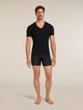 Men's Merino 150 Anatomica Short Sleeve V Neck Top Black - 3