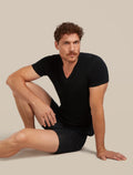 Men's Merino 150 Anatomica Short Sleeve V Neck Top Black - 5