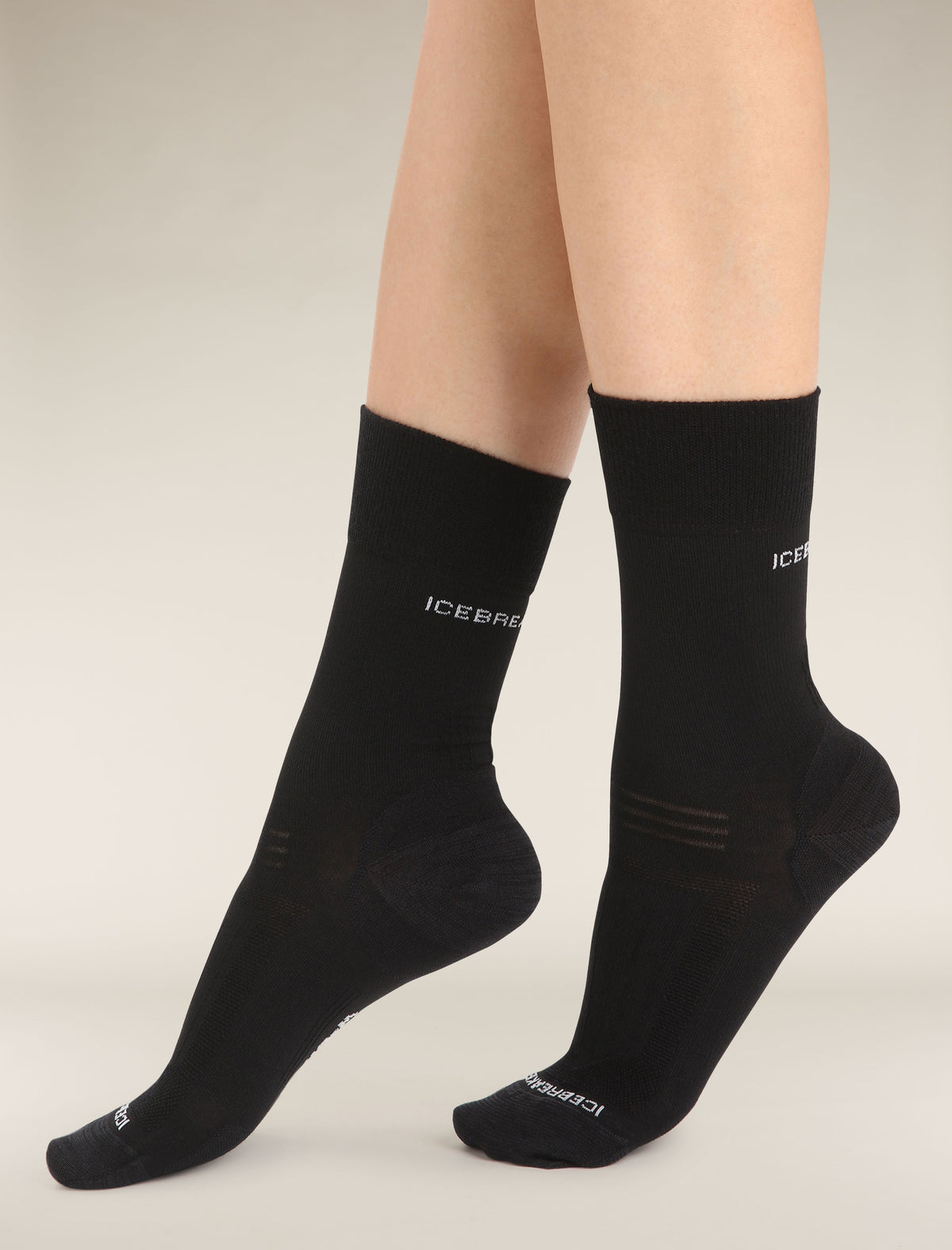 Women's Merino Hike Liner Crew Socks Black - 1