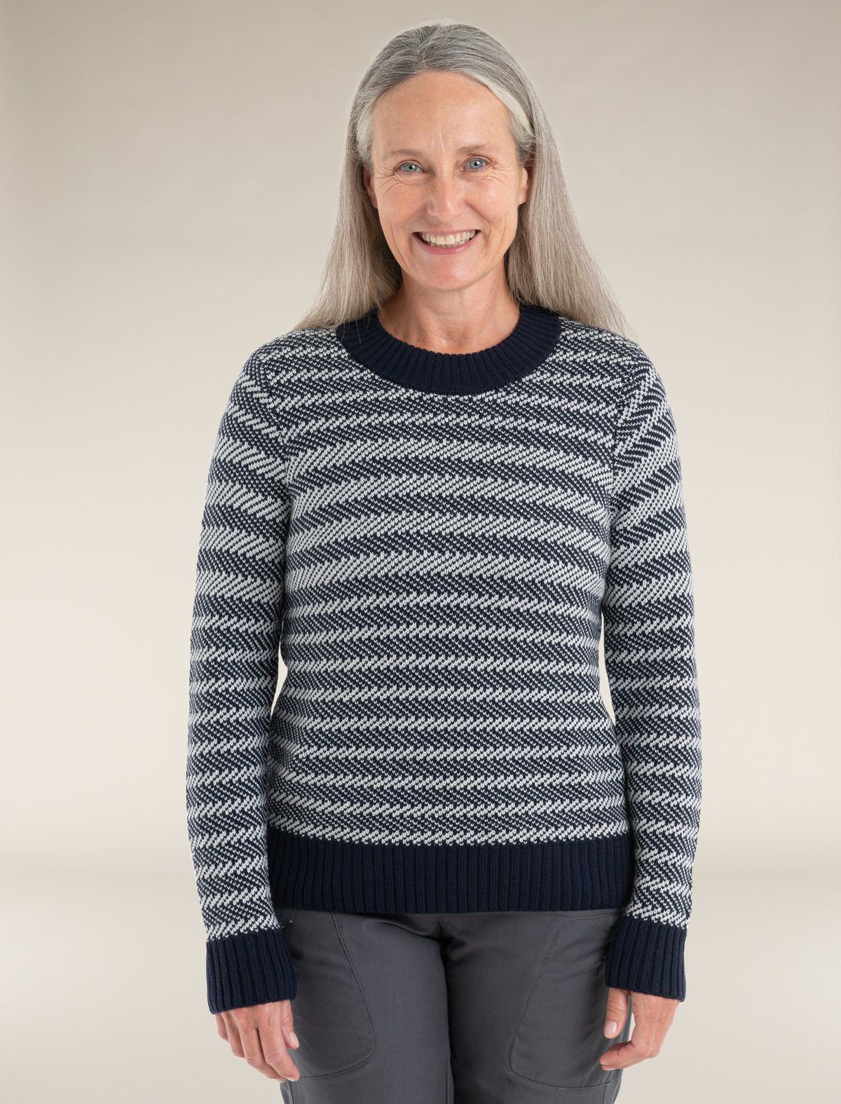 Women's Waypoint Crewe Sweater Midnight Navy/Snow - 1