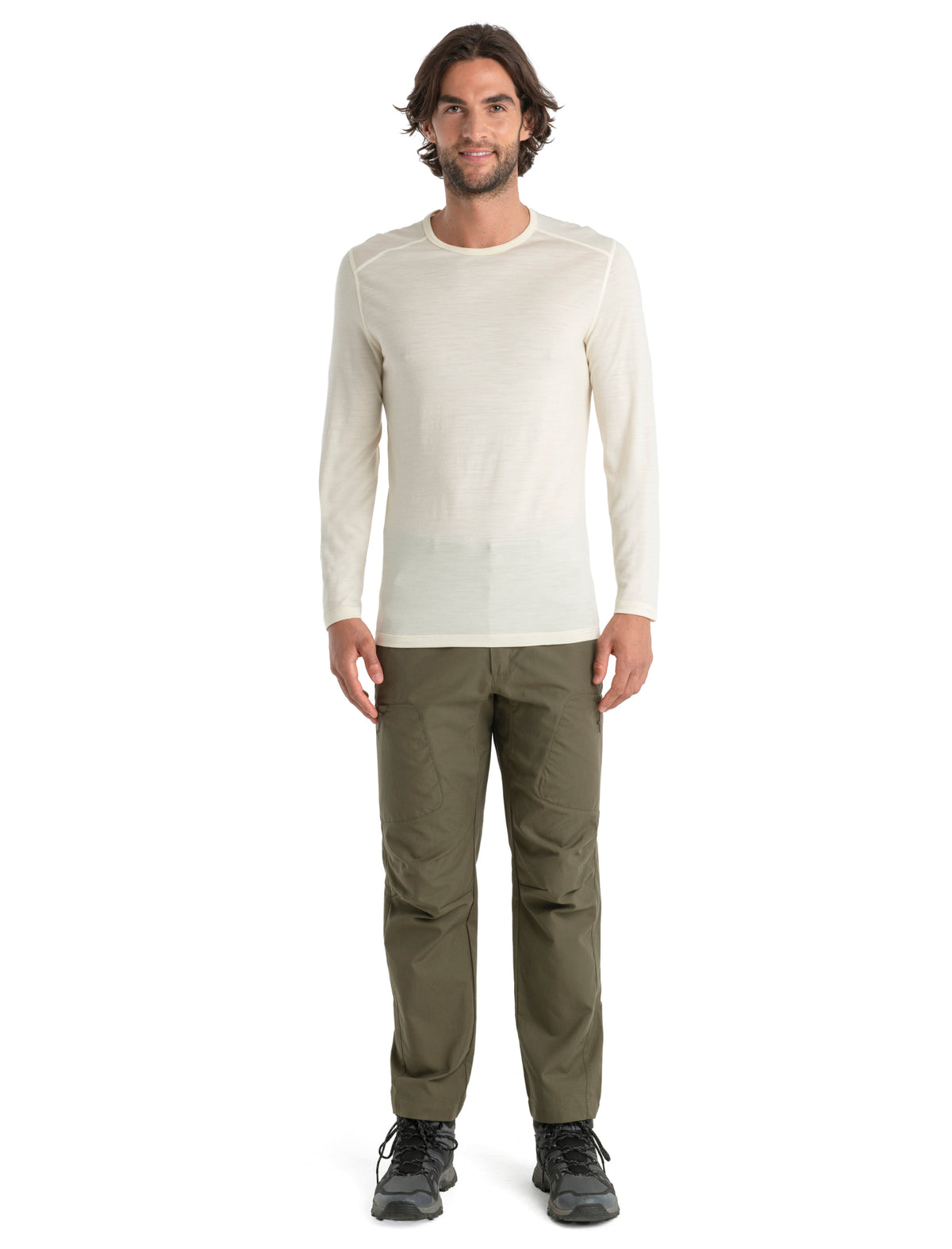 icebreaker Men's Merino 200 Oasis Long Sleeve Crewe Thermal Top Undyed MEN - 6