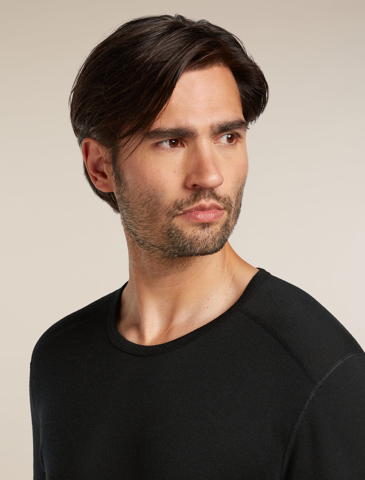 icebreaker Men's Merino 200 Oasis Long Sleeve Crewe Thermal Top Black MEN - 10