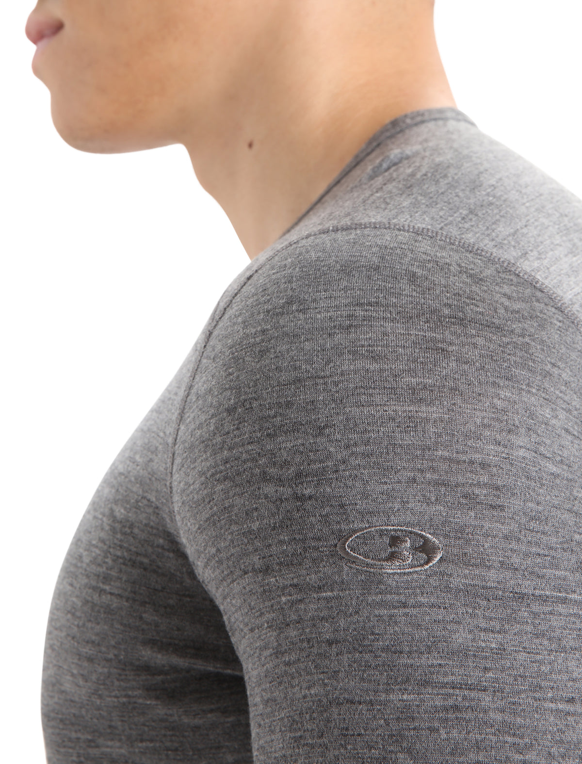 icebreaker Men's Merino 200 Oasis Long Sleeve Crewe Thermal Top Gritstone Heather MEN - 5