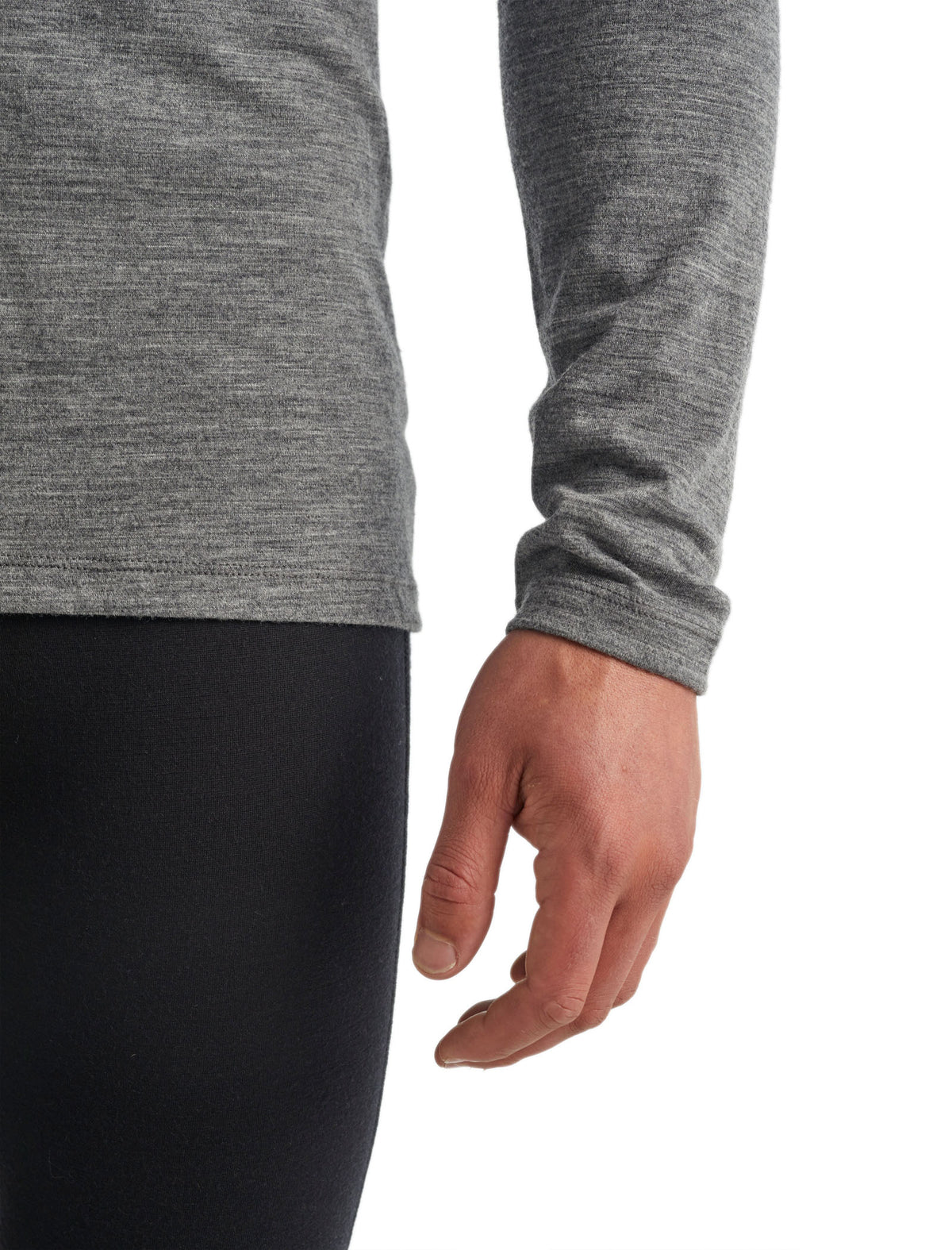 icebreaker Men's Merino 200 Oasis Long Sleeve Crewe Thermal Top Gritstone Heather MEN - 6