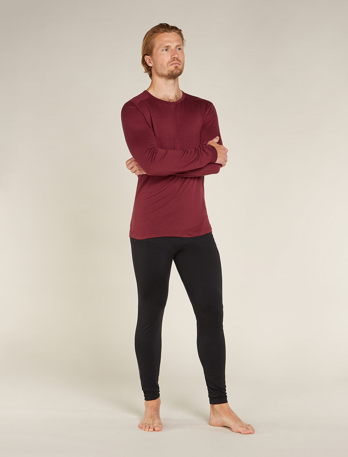 Men's Merino 200 Oasis Long Sleeve Crewe Thermal Top Port - 4