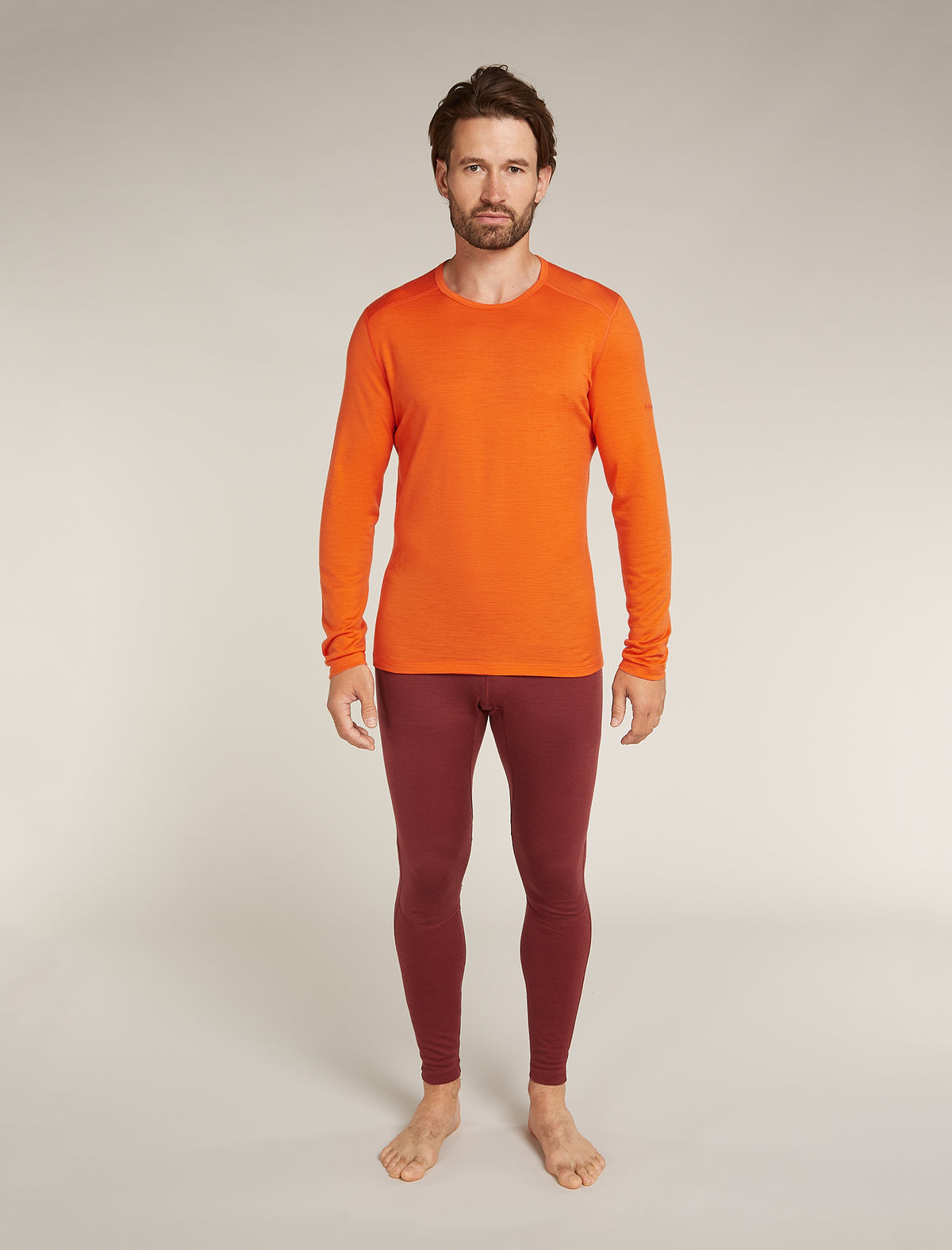 Men's Merino 200 Oasis Long Sleeve Crewe Thermal Top Blaze - 3