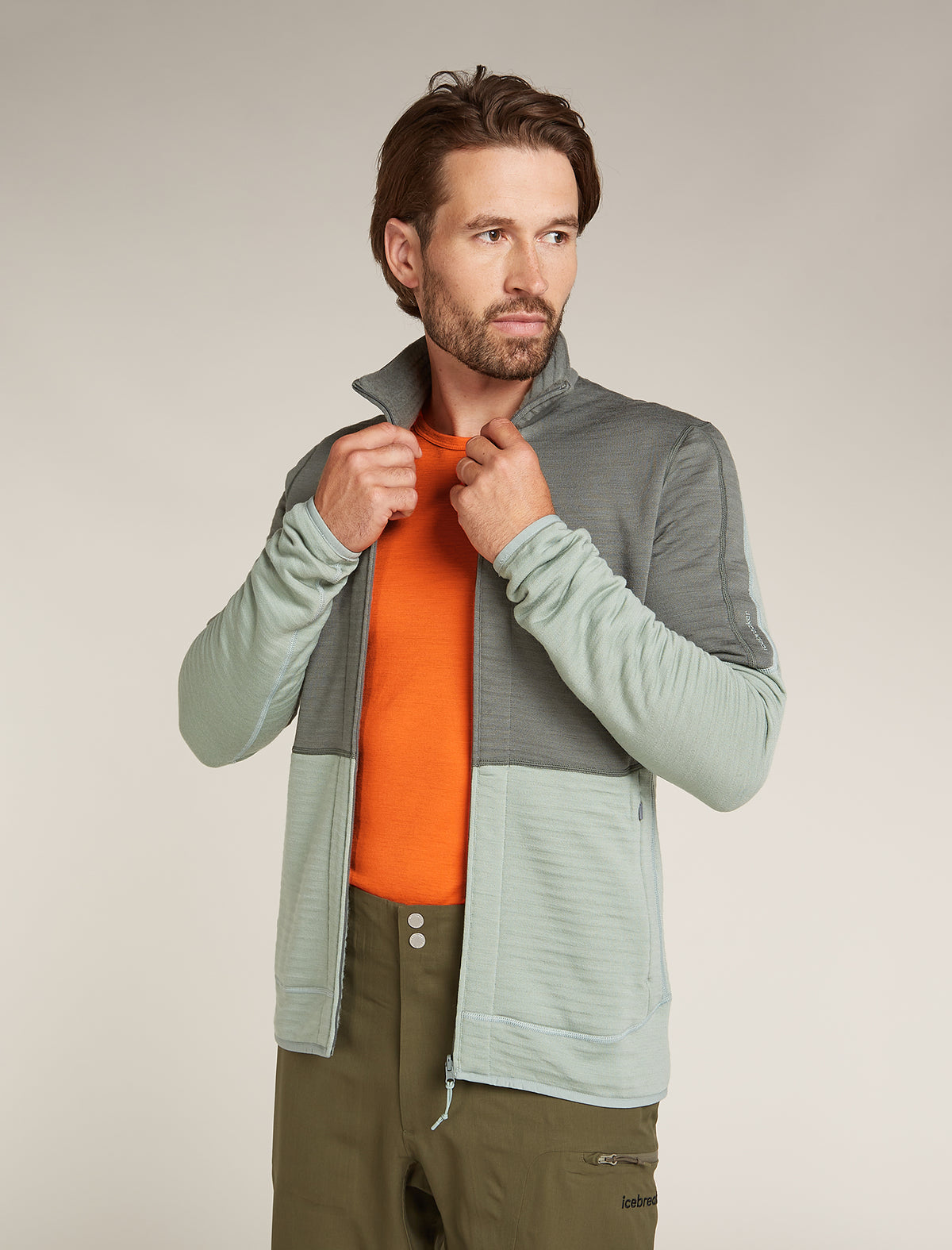 Men's Merino 200 Oasis Long Sleeve Crewe Thermal Top Blaze - 4