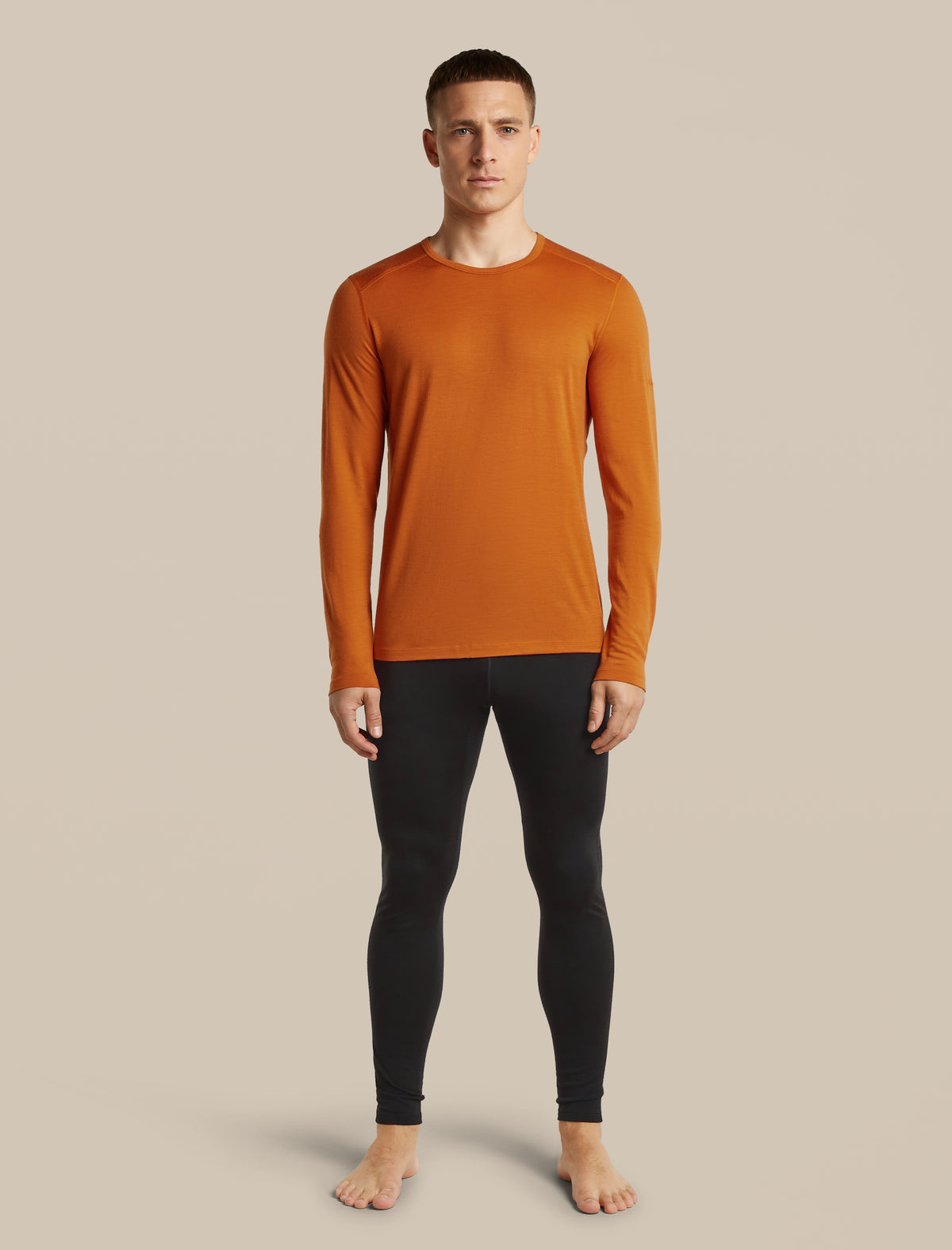 Men's Merino 200 Oasis Long Sleeve Crewe Thermal Top Spice - 3