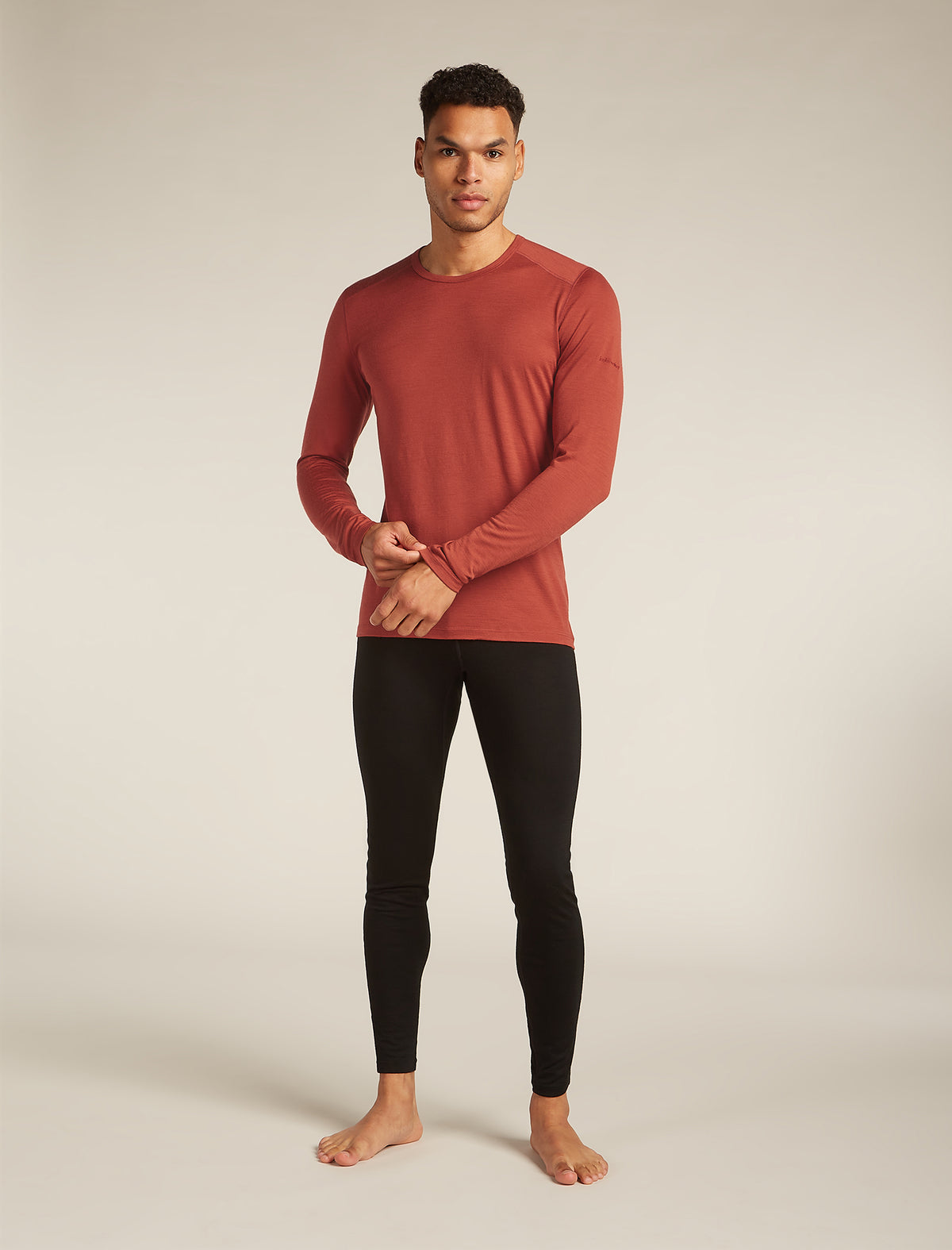 Men's Merino 200 Oasis Long Sleeve Crewe Thermal Top Jasper - 3