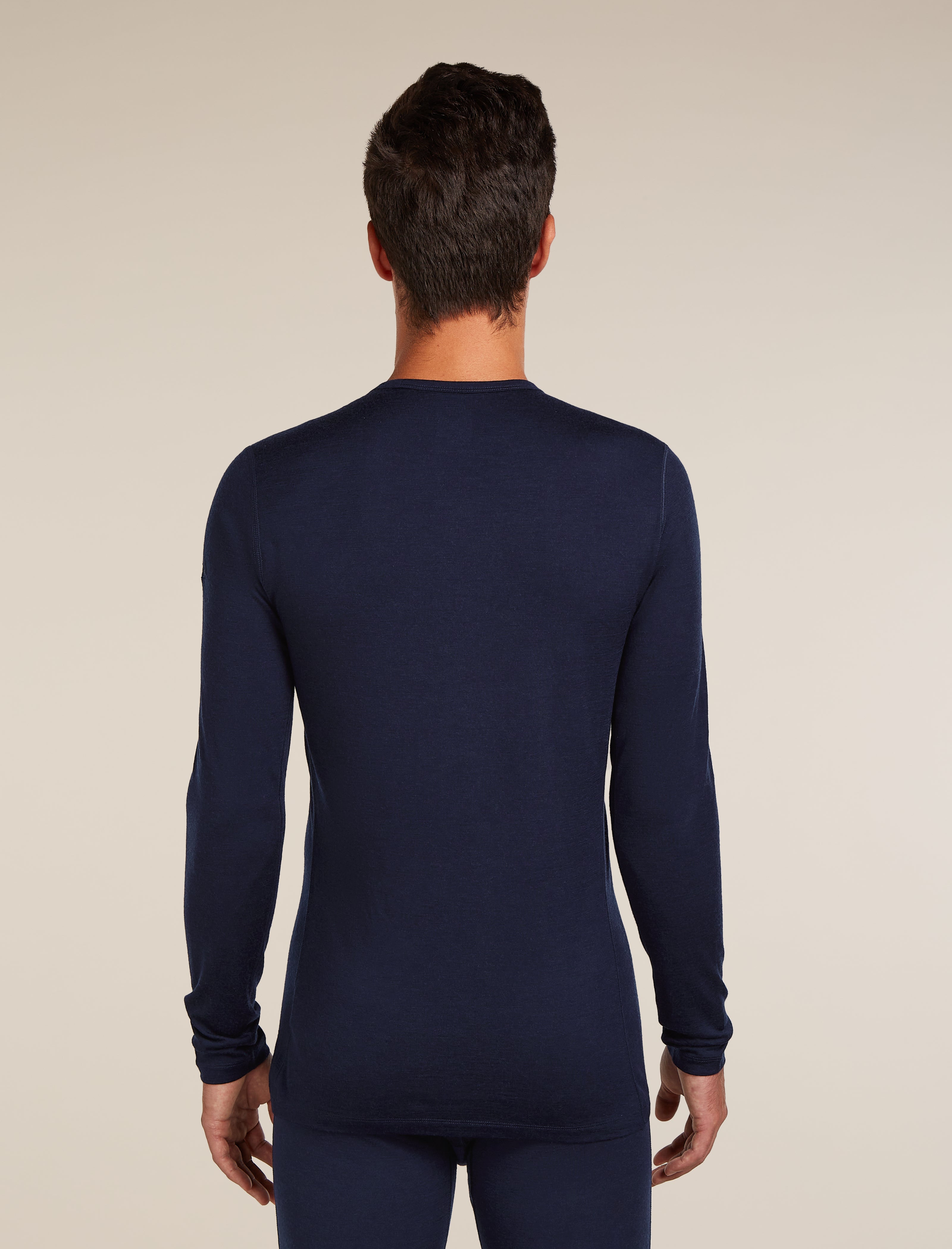 【新品】ICEBREAKER MERINO 200 ネイビー XL(海外L) Men's Merino 200 Oasis Long Sleeve Crewe Thermal Top