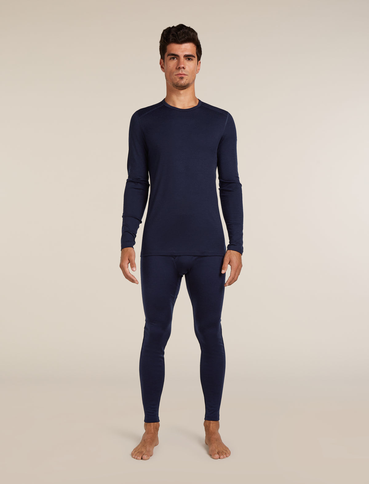 Men's Merino 200 Oasis Long Sleeve Crewe Thermal Top Midnight Navy - 3