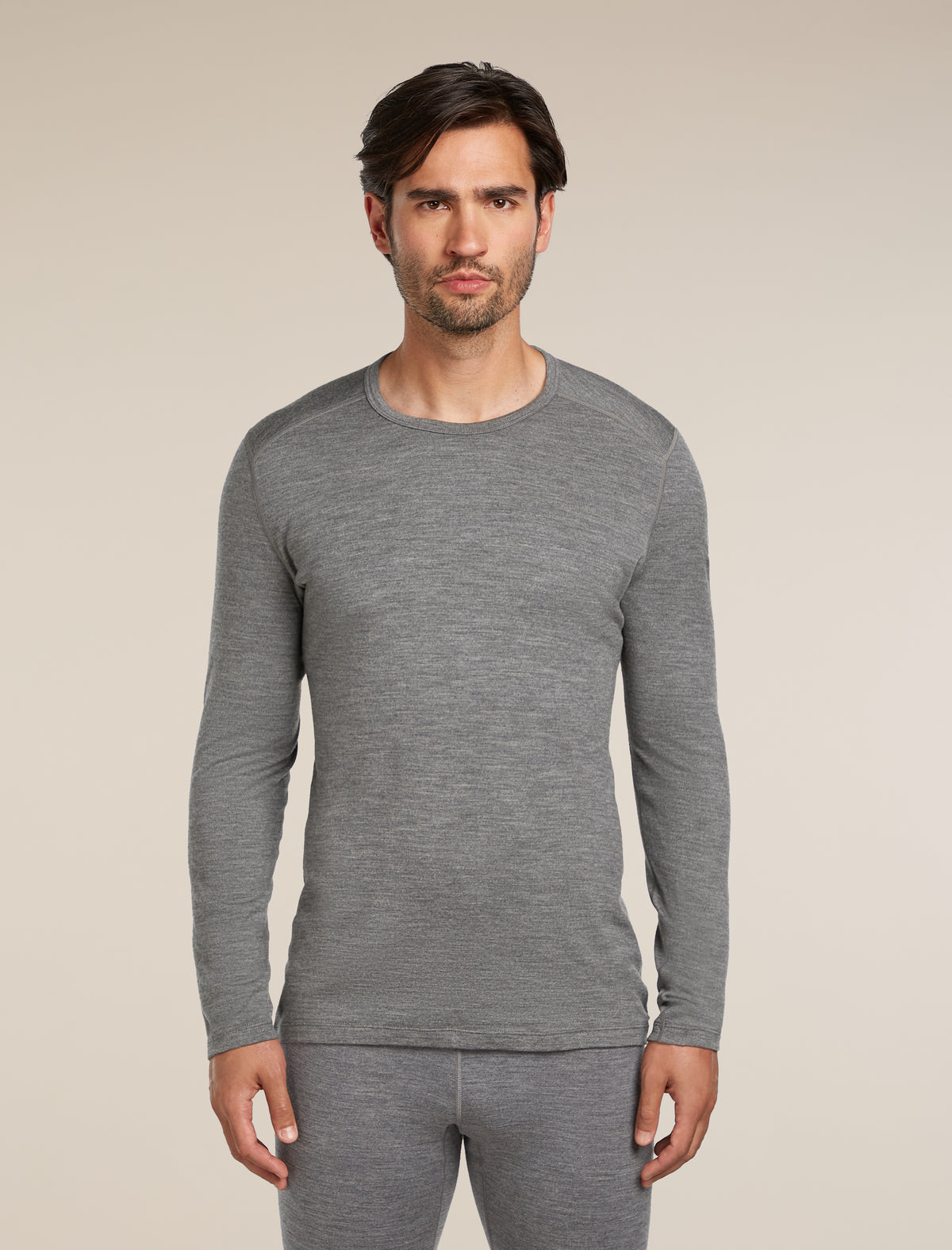 Men's Merino 260 Tech Long Sleeve Crewe Thermal Top Gritstone Heather - 1