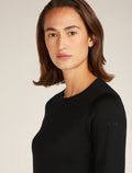 Women's Merino 200 Oasis Long Sleeve Crewe Thermal Top Black - 11