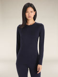 Women's Merino 200 Oasis Long Sleeve Crewe Thermal Top Midnight Navy - 1