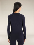 Women's Merino 200 Oasis Long Sleeve Crewe Thermal Top Midnight Navy - 2
