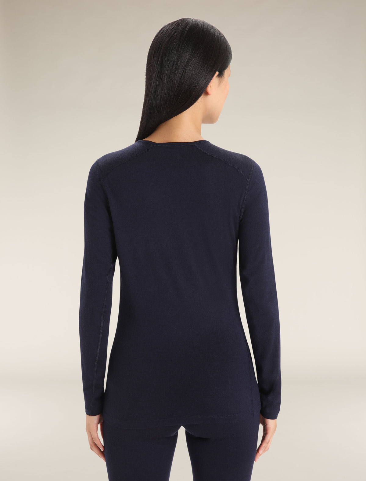Women's Merino 200 Oasis Long Sleeve Crewe Thermal Top Midnight Navy - 2