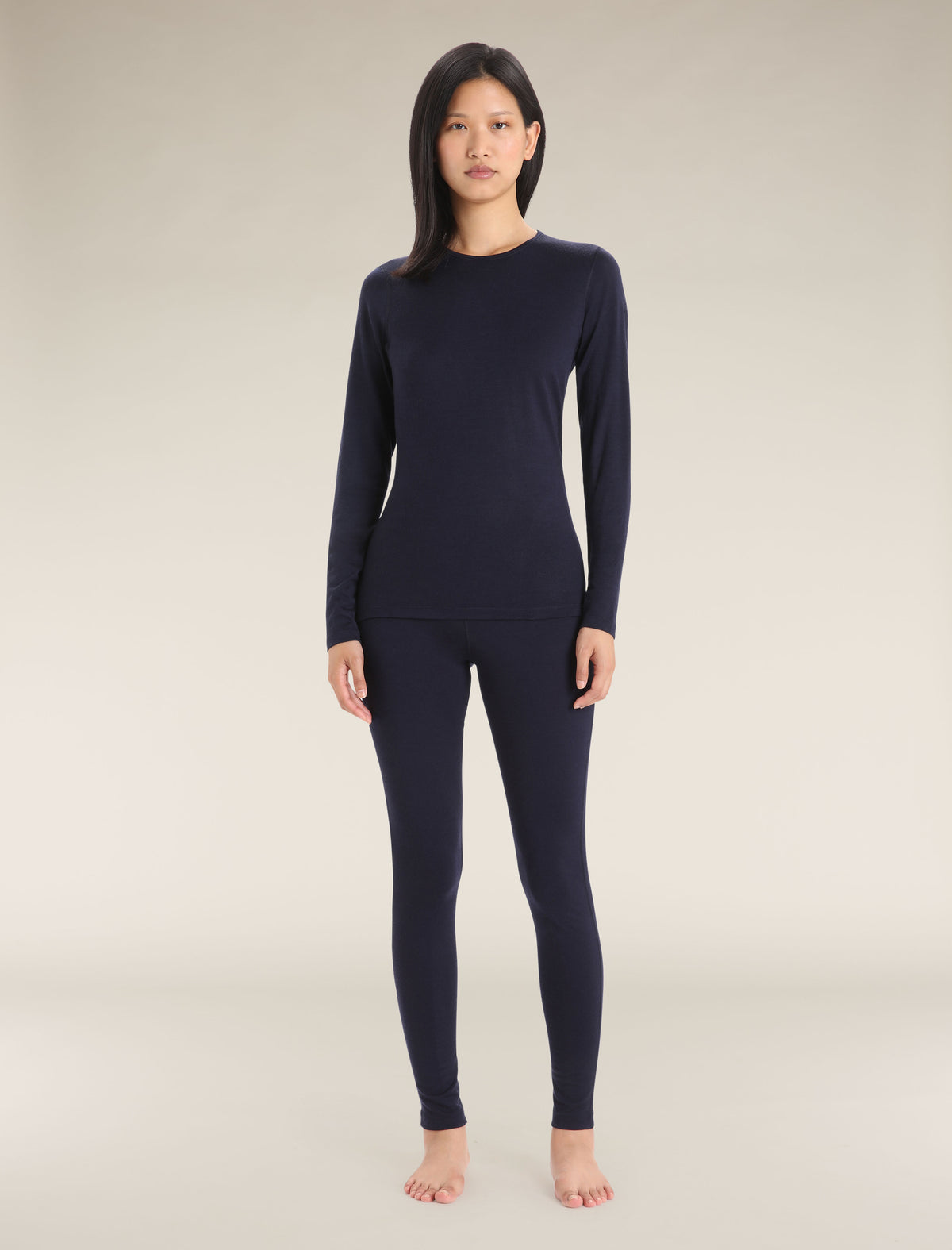 Women's Merino 200 Oasis Long Sleeve Crewe Thermal Top Midnight Navy - 3