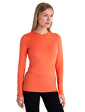 Women's Merino 200 Oasis Long Sleeve Crewe Thermal Top Tang - 1