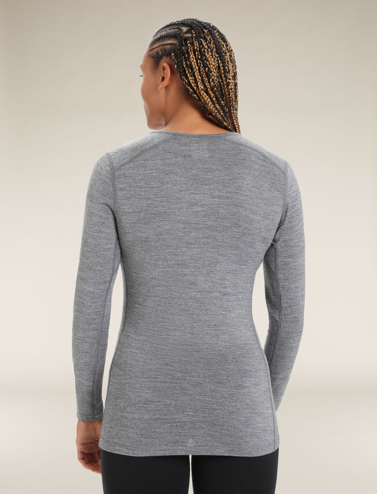 Women's Merino 200 Oasis Long Sleeve V Neck Thermal Top Gritstone Heather - 2