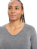 Women's Merino 200 Oasis Long Sleeve V Neck Thermal Top Gritstone Heather - 5