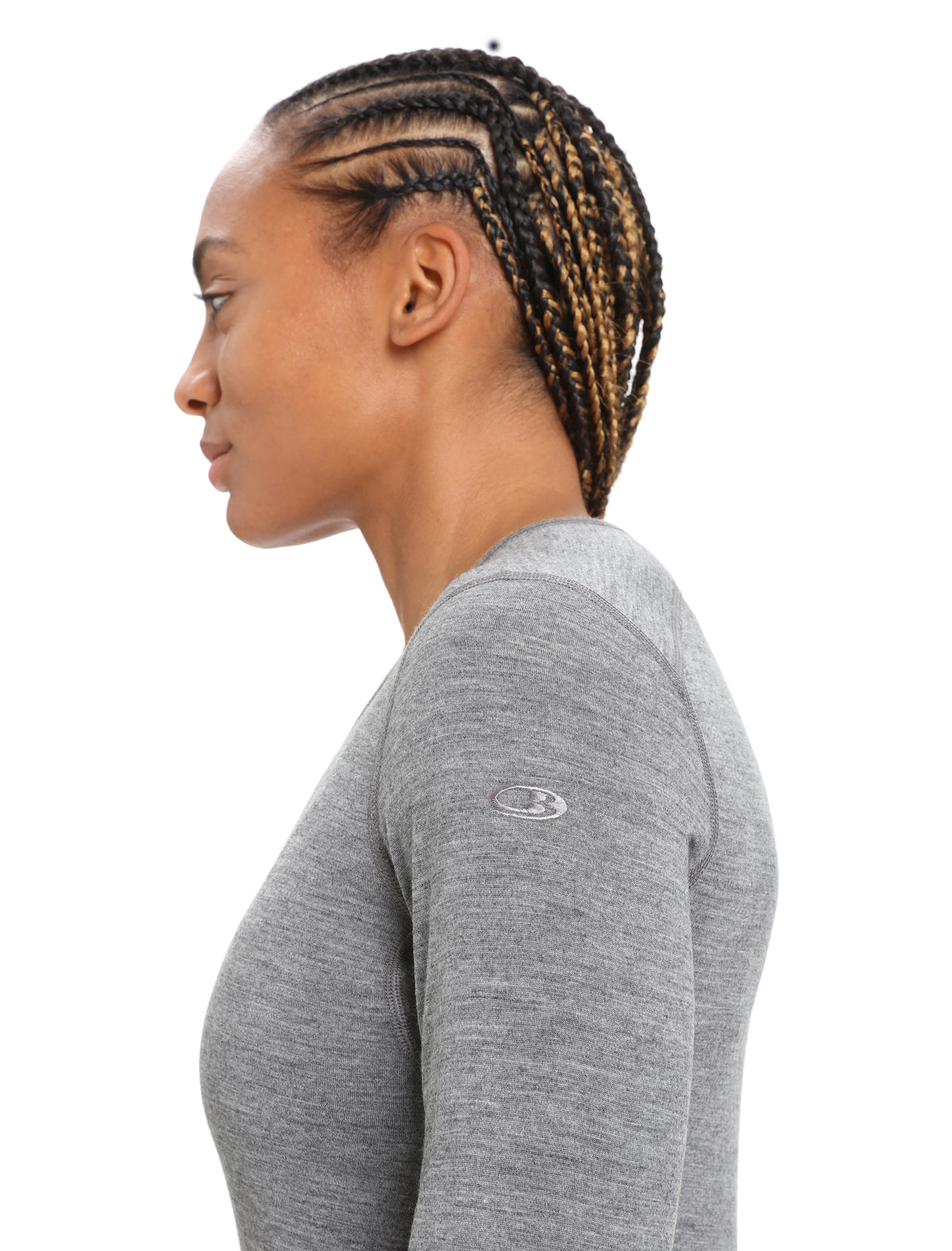 Women's Merino 200 Oasis Long Sleeve V Neck Thermal Top Gritstone Heather - 5