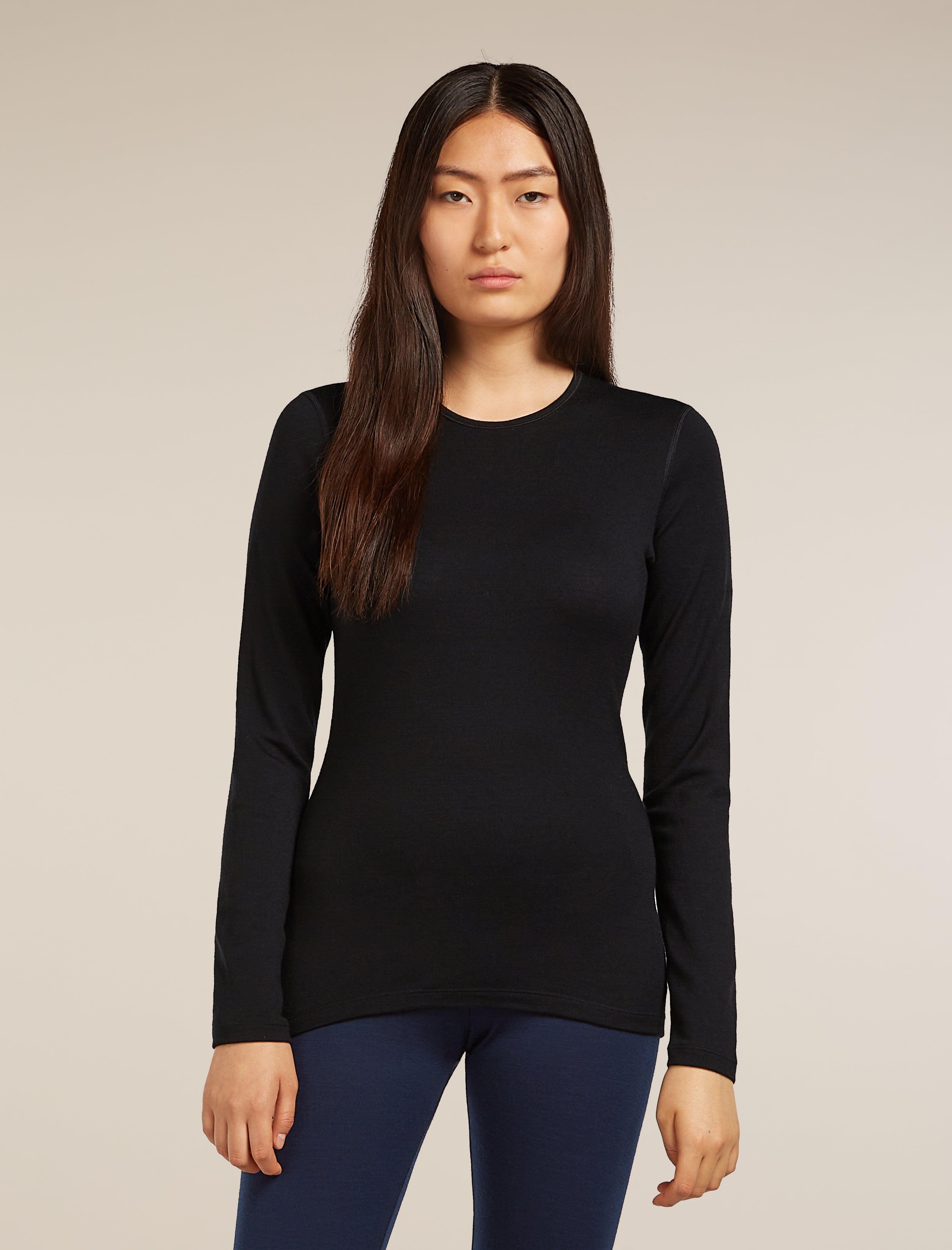 Women's Merino 260 Oasis Long Sleeve Crewe Thermal Top Midnight Navy