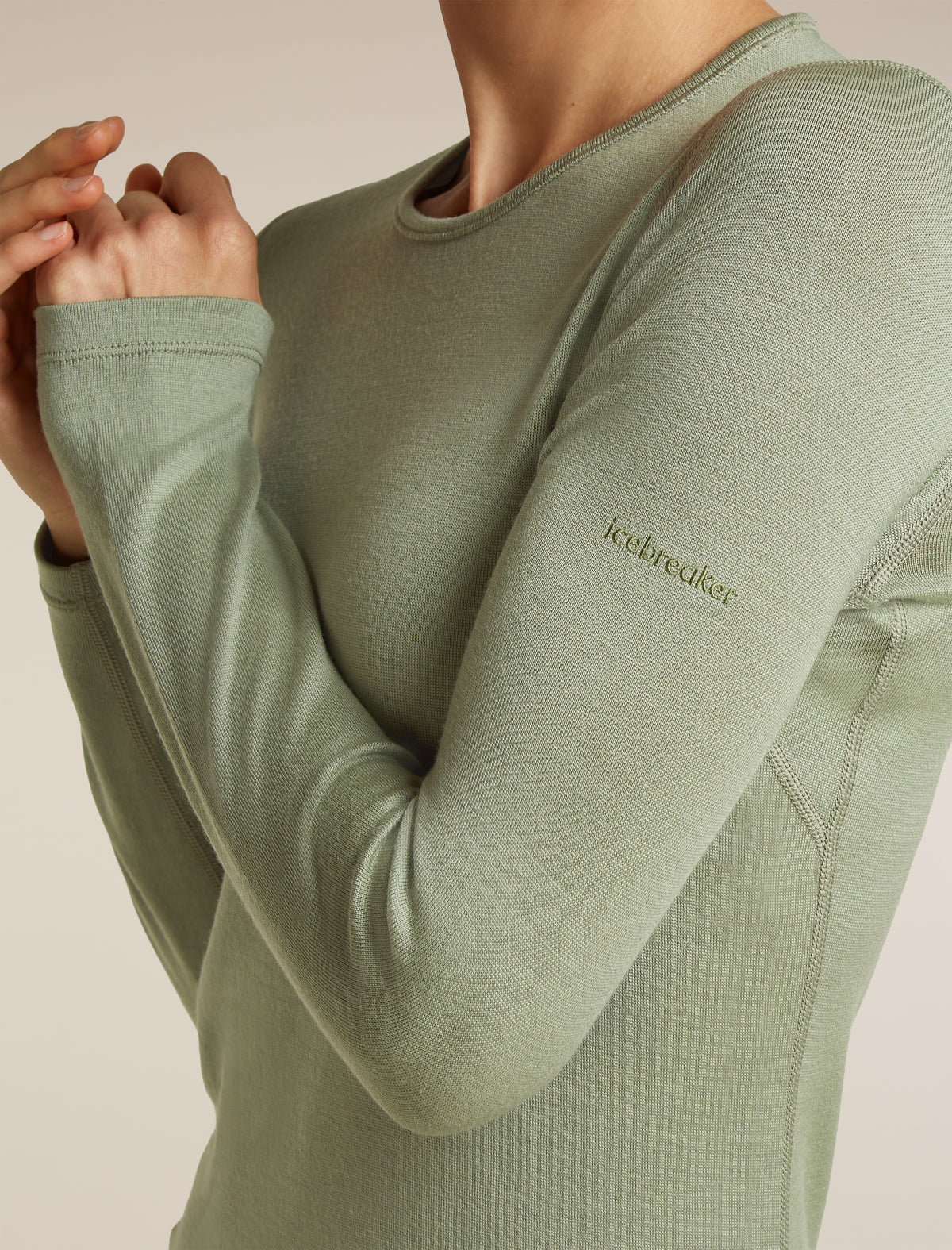 icebreaker Women's Merino 260 Oasis Long Sleeve Thermal Crewe Lichen Women - 10