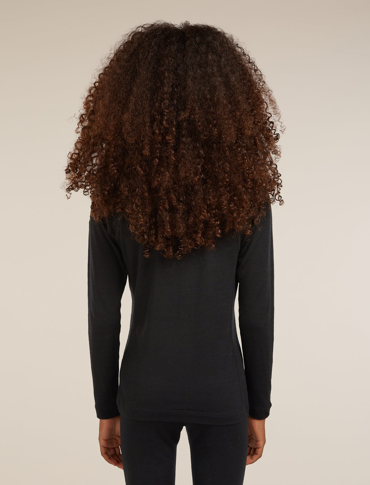Kids’ Merino 200 Oasis Long Sleeve Crewe Thermal Top Black - 5