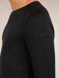 Kids’ Merino 200 Oasis Long Sleeve Crewe Thermal Top Black - 8