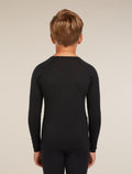 Kids’ Merino 200 Oasis Long Sleeve Crewe Thermal Top Black - 2